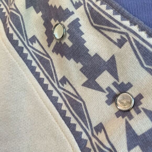 Gitano Woman Collections Sweater 18W 80s Blue Patterned Aztec Mirror Button - Picture 4 of 9